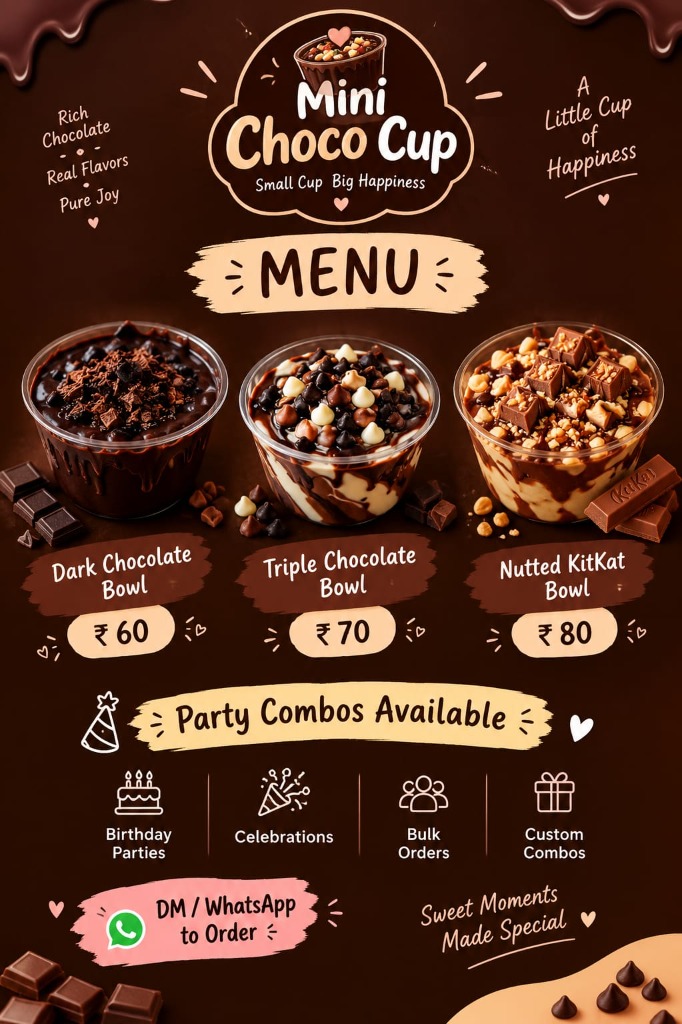 Mini Choco Cup Official Menu